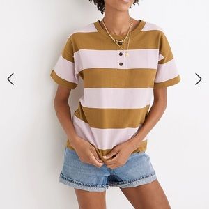 Madewell Parkview Henley Tee in Rugby Stripe